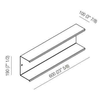 Полка двойная Agape Mach 2 60х10х19см, подвесной, сатин AMC20924SP