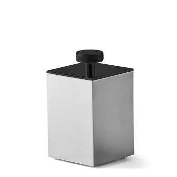 3SC Metal Quadra Баночка универсальная, 7х7хh12см, с крышкой, настольная, цвет: черный матовый ME49ANO