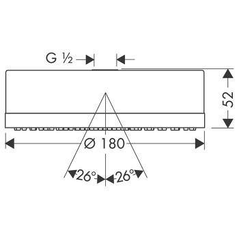 Axor Citterio Верхний душ &Oslash; 180 мм, без держателя, &frac12;&rsquo;, цвет: хром 28489000