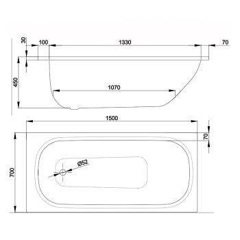 Стальная ванна Bette Classic 150x70 1268-000