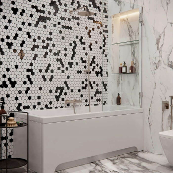 Смеситель термостатический Ramonsoler Alexia для ванны (каскад) с душевым комплектом никель 363901DNC