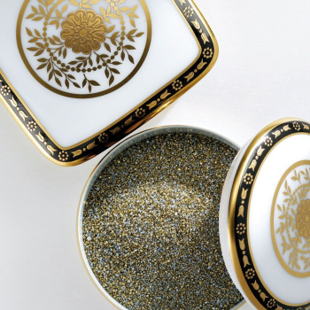 Коробка для таблеток керамическая THG Marquise Noir Decor Or A7F-A02-4617 белый