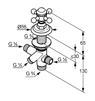 Переключатель на 2 положения Kludi Adlon 518484520