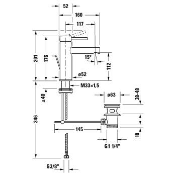 Смеситель для раковины Duravit Circle M CE1020001C46 черный
