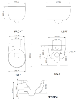Чаша подвесного унитаза GSG Ceramic Design Hit! HIWCSO000 белый глянцевый