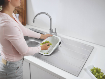 Мойка K200 60-S 96.5/50 1.5 оборачиваемая с корзинчатым вентилем, нержавеющая сталь 31564SD1