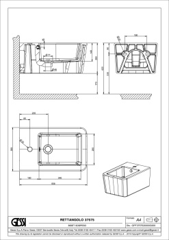 Подвесное биде Gessi Rettangolo 37575.518 White Ceramic