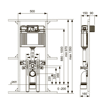 TECE Модуль Uni 2.0 для уст. унитаза в стальной профиль TECEprofil (Привезем за 5 дней!)