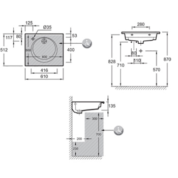 Тумба с раковиной Jacob Delafon Odeon Rive Gauche EB2520-R9-E52+EXBA112-Z-0 коричневая