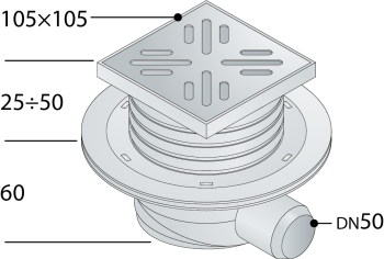 Душевой трап OMP Tea Wang 265.201.8 10.5 см хром