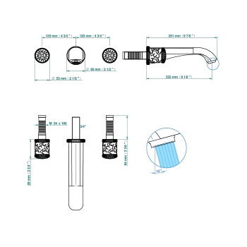 Встраиваемая часть смесителя для раковины/ванны THG General Items G00-A00-40AM