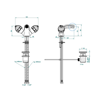 Смеситель для биде THG Cheverny Jaspe Rouge A1U-F01-3202 полированное золото