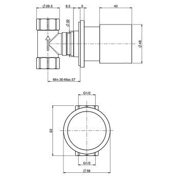 Запорный вентиль Fima Carlo Frattini Flo 1/2, золото F3243/1OR