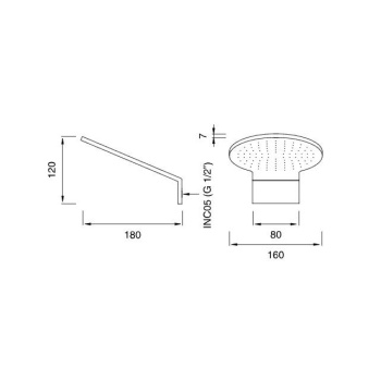Верхний душ CEA Design Free Ideas FRE 178 S сталь