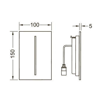 TECEfilo-Solid Urinal Лицевая панель, сталь, хром глянцевый (без картриджа 9242091/9242092)