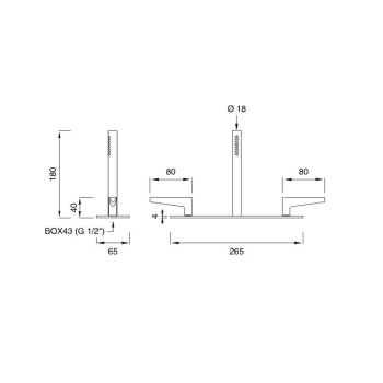 Смеситель для ванны CЕА Design Flag FLG 60 S сталь