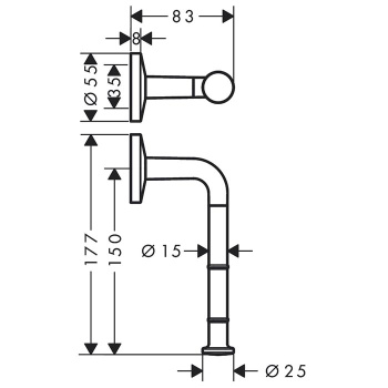 Axor Universal Держатель т/б, подвесной, цвет: шлифованное золото 42856250