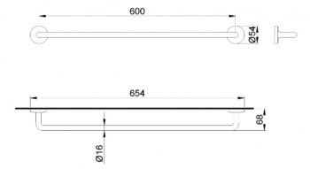 Полотенцедержатель Nofer 654 мм Monaco 16371.B