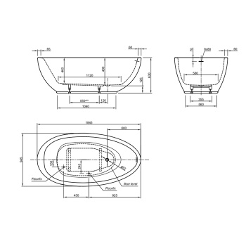 Акриловая ванна KNIEF Boat 184.5x94.5 0100-259