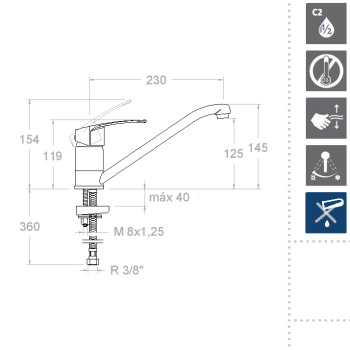 Смеситель для кухни Ramonsoler New Fly 570901