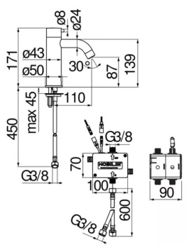 Cмеситель для раковины Nobili Live IRLV00118/3CR хром