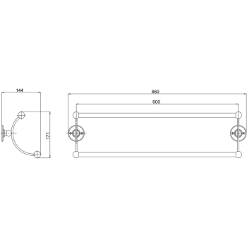 Полотенцедержатель Burlington Gold A17 GOL
