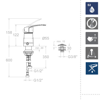 Смеситель для биде Ramonsoler New Fly встраиваемый SA572301