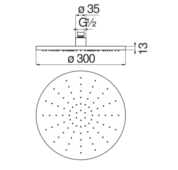 Верхний душ Nobili AD139/63IX хром