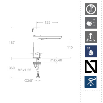 Смеситель для раковины Ramonsoler Tzar никель 340401NC