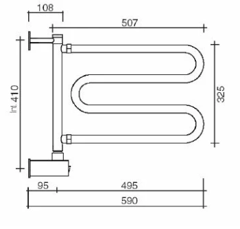 Полотенцесушитель электрический Margaroli Vento 510CRB 45x59 хром
