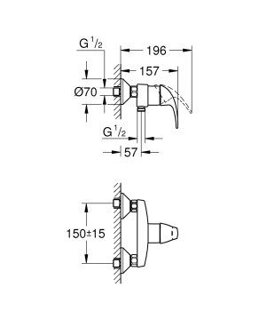 Смеситель для душа GROHE Start Curve, хром, 23767000