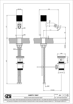 Смеситель для биде Gessi Habito 70607.727 Brass Brushed PVD
