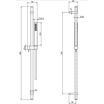 Душевой гарнитур Fima Carlo Frattini Saliscendi с руным душем и шлангом 150, золото F2218OR