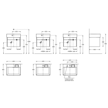 Тумба LOGICA подвесная Kerama Marazzi 2 ящика 60 см белоснежный LOG.60.2\WHT