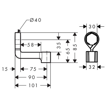 Держатель для ручного душа, Hansgrohe, Porter Reno, цвет-хром