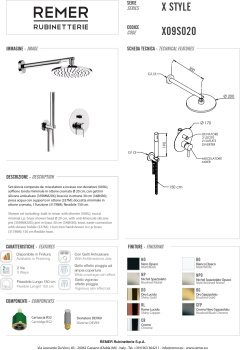 Душевой гарнитур Remer X-style RR X09 SO20 (с душ.головкой 359MM20X) X09S02O