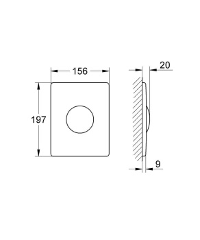 Панель смыва для унитаза GROHE Skate 1 режим смыва, нержавеющая сталь 38445SD0