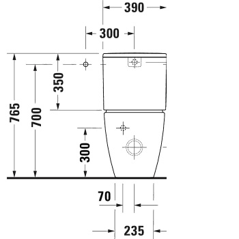 Унитаз моноблок Duravit Bento Starck Box D4600300 бачок 0946002005, белый глянец, HygieneGlaze