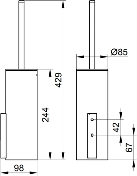 Ершик для унитаза Keuco Edition 400 11564139000 белый\темный хром