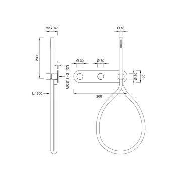 Смеситель для ванны CЕА Design Cartesio CAR 50 W L сталь