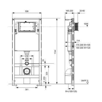 Инсталляция для унитазов TECEspring profil S300300