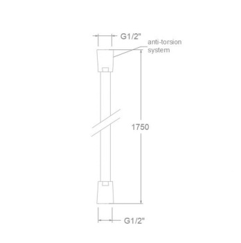 Шланг душевой Ramonsoler 1,75м в пвх оплётке с шарниром чёрный 2475CNM
