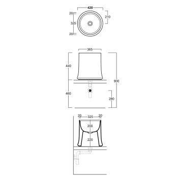 Раковина накладная Simas Sharp SH10 navy matt*0 42 см синий