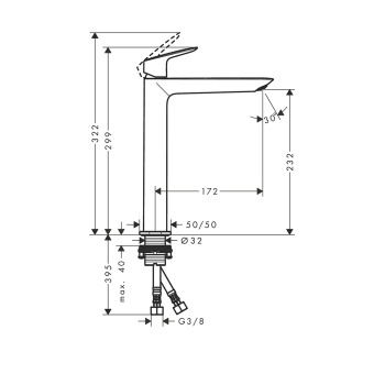 Смеситель для раковины Hansgrohe Logis 71258670 240 fine, черный