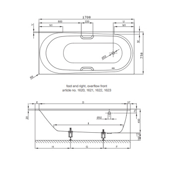 Стальная ванна Bette Comodo 170x75 1620-000 PLUS