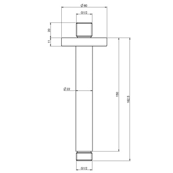 Держатель верхнего душа Fima Carlo Frattini Wellness 150, потолочный монтаж, белый матовый F2584BS