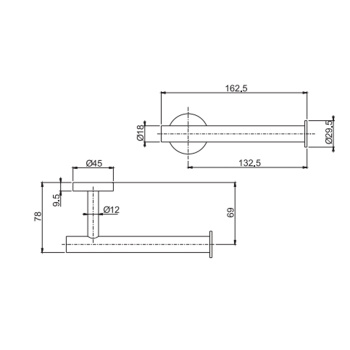 Держатель для т/б. Fima Carlo Frattini Spillo Steel подвесной, нержавеюшая сталь F6095/1INOX