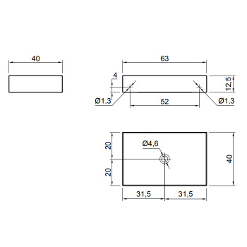 Раковина Antonio Lupi Stratos 40х63, без отв., белый А0002423892