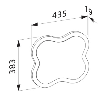 LAUFEN Florakids Зеркало 435x21x383 мм, «цветок», красный
