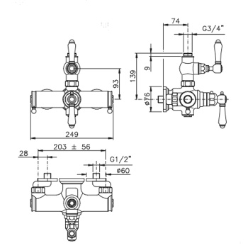 Смеситель для душа Nicolazzi  Смеситель со стены D.A. 4917BZ18